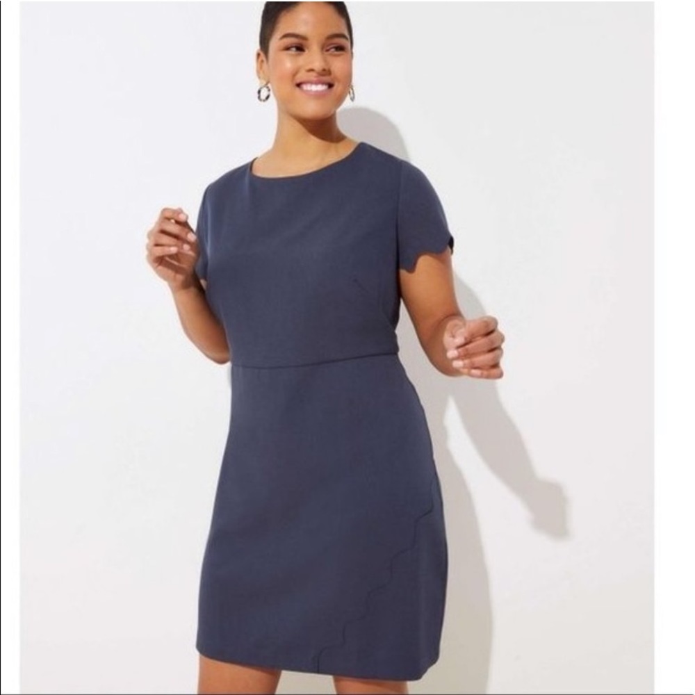 - B2G1F LOFT Scalloped Sheath Dress